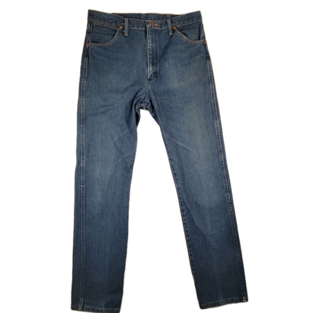 Wrangler Cowboy Cut 13MWZ Jeans Mens 35x36 Blue Denim High Rise Straight